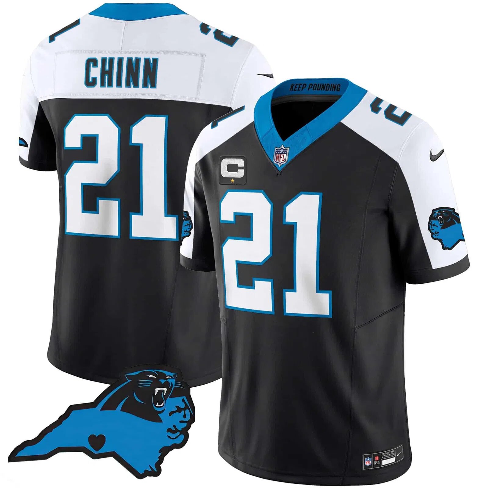 Men Carolina Panthers #21 Chinn Black 2024 Nike Vapor Limited NFL Jersey